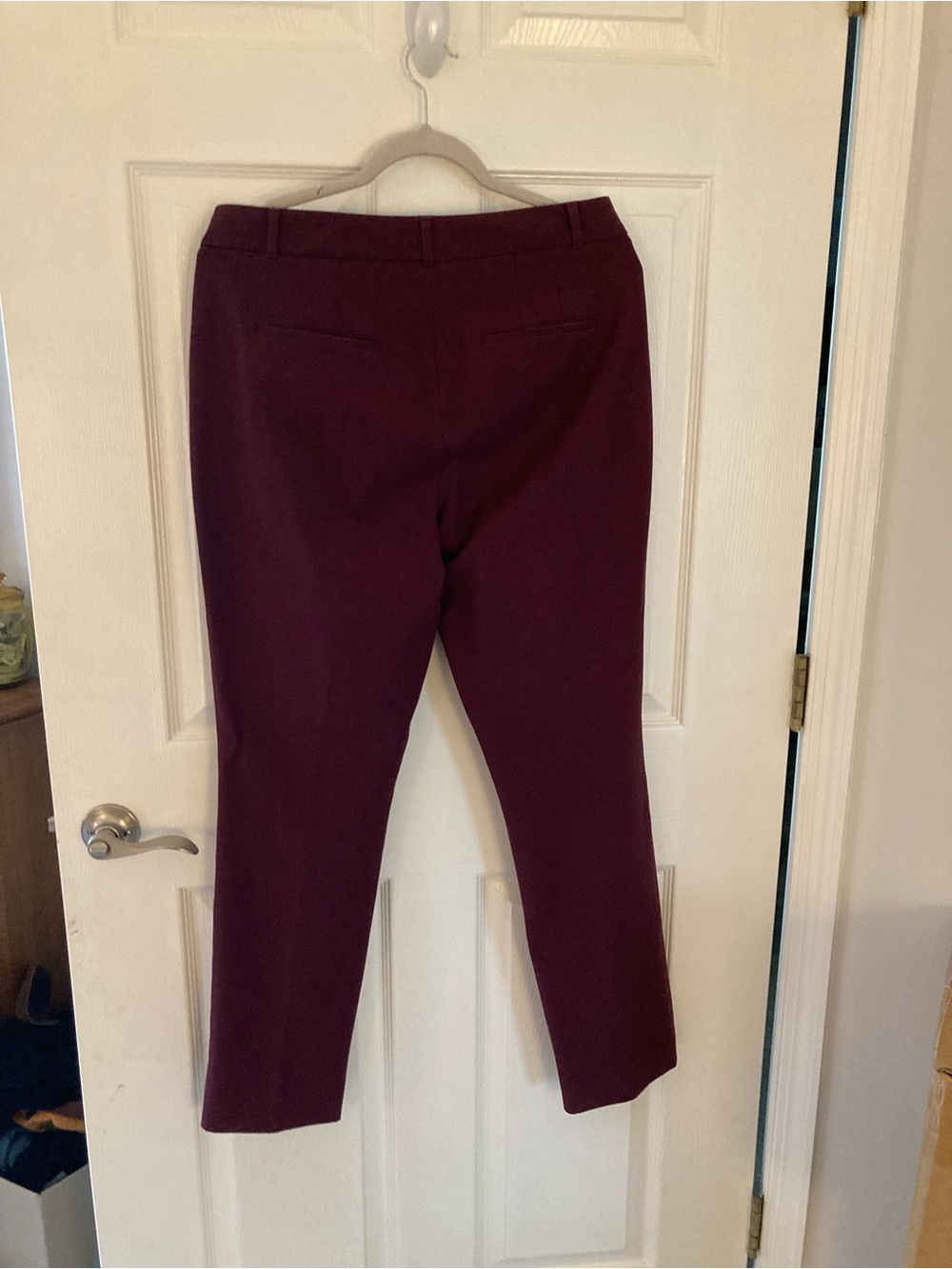 White House Black Market Women's Burgundy Slim Trousers